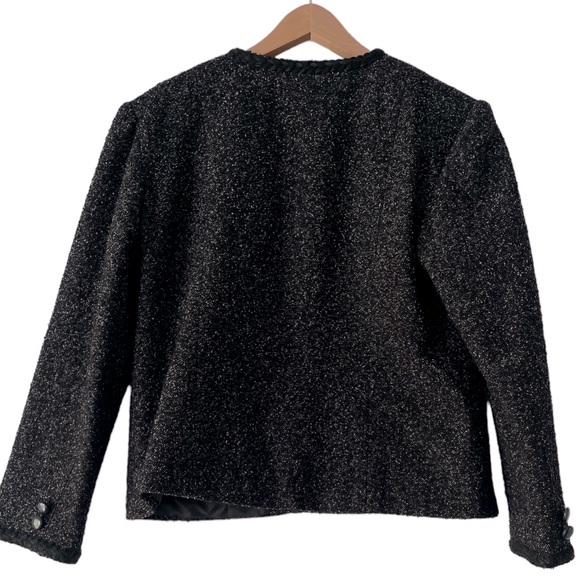 Modus Art Channel type black & white tweed jacket with braided edge detailing M - Picture 2 of 9